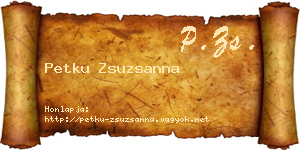 Petku Zsuzsanna névjegykártya